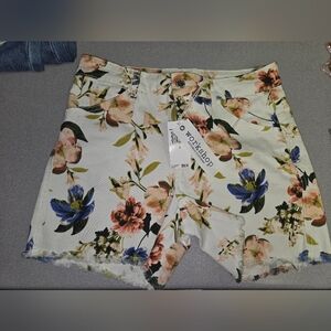 Workshop Republic Clothing Floral Shorts in Cream, Pink, and Blue